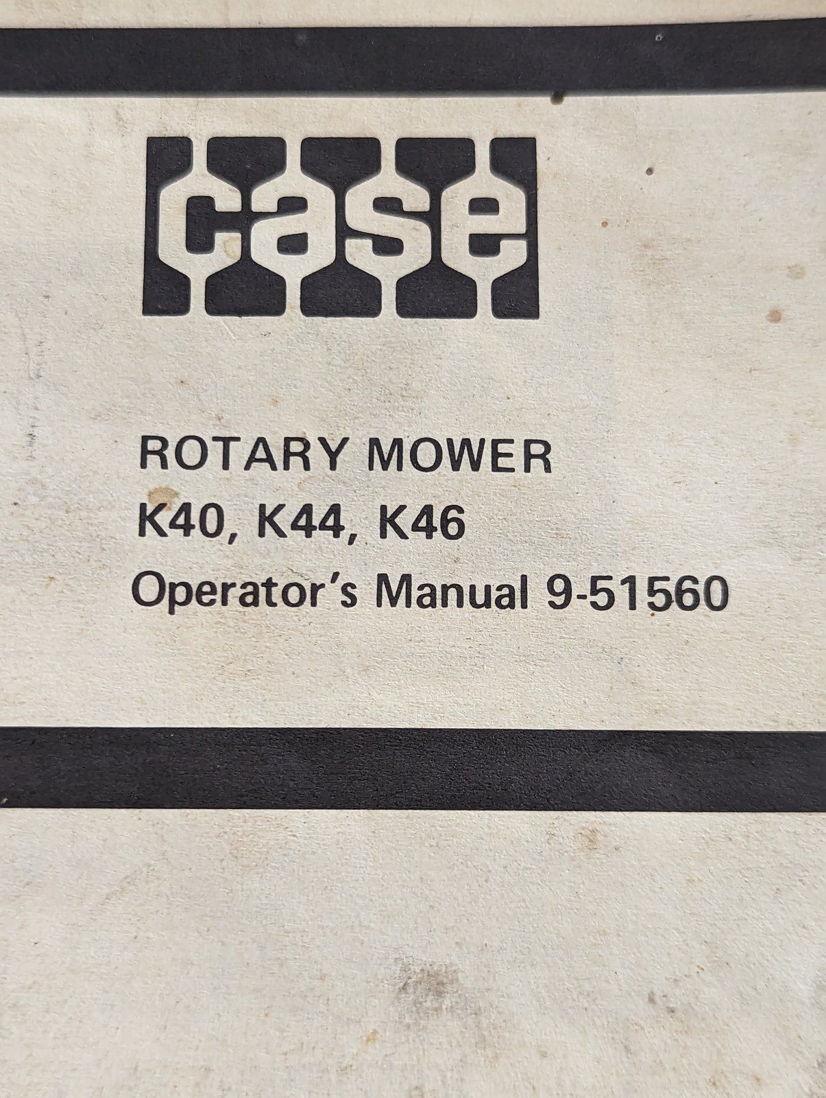 9-51560 OM: MOWER K40 K44 K46 - Ingersoll/Case Tractor Part