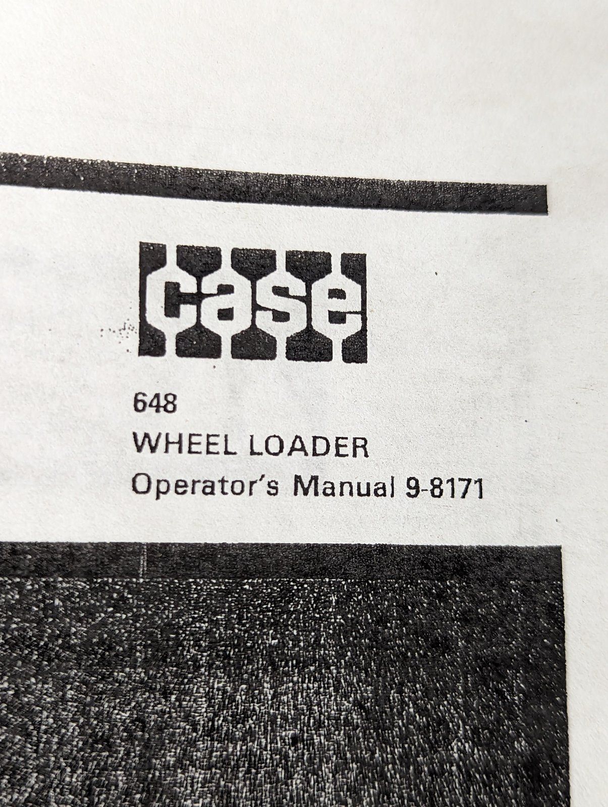9-8171 OM: 648 WHEEL LOADER - Ingersoll/Case Tractor Part