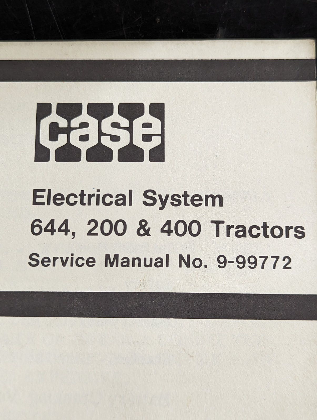 9-99772 SM: ELECTRIC SYSTEM W/ STARTER GENERATORS 210 220 222 224 442 444 644 - copy - Ingersoll/Case Tractor Part