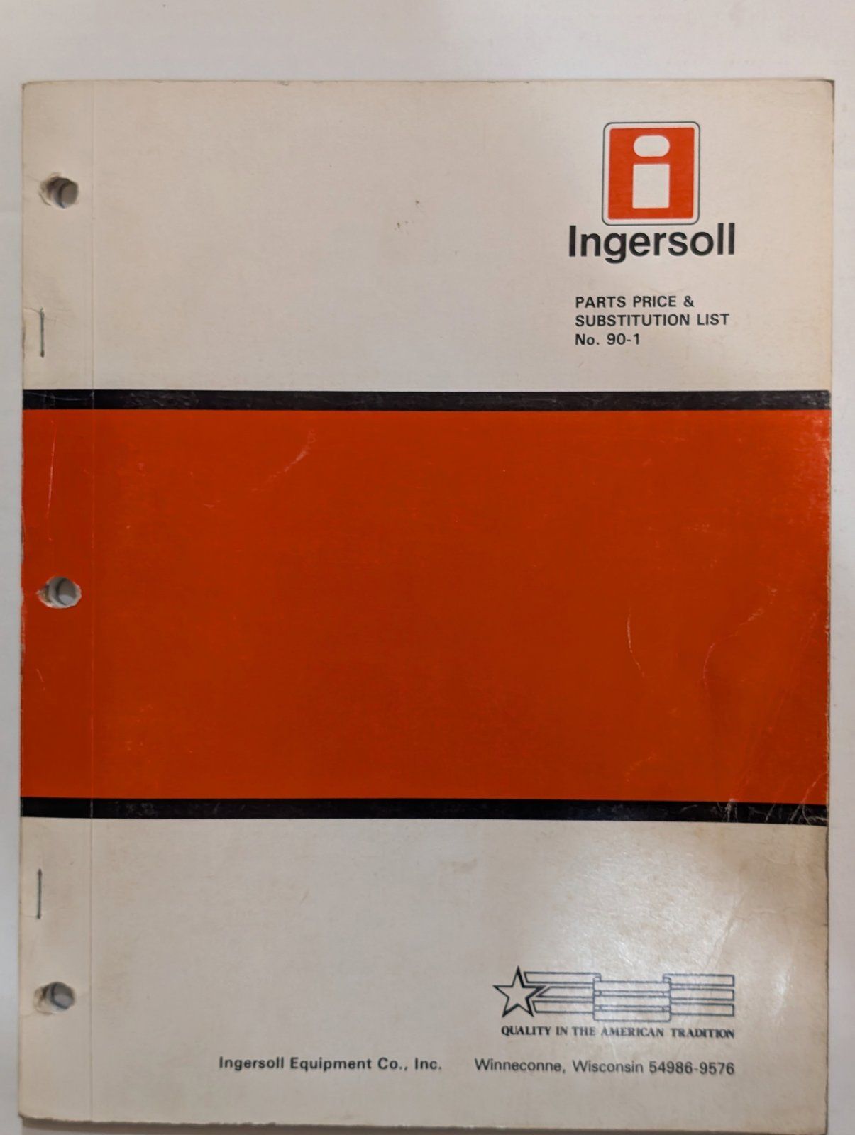 90-1 PARTS PRICE AND SUBSTITUTION LIST - Ingersoll/Case Tractor Part