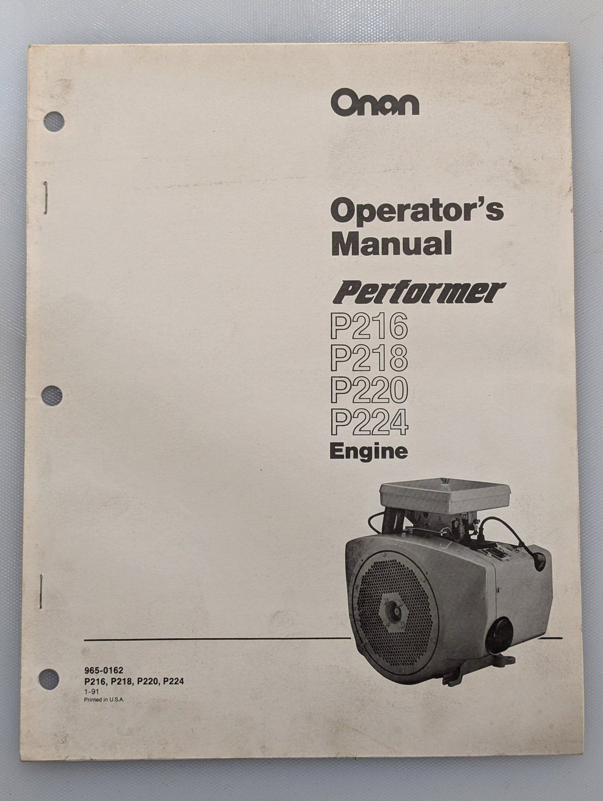 965-0162 ONAN OM PERFORMER P216 P218 P220 P224 - Ingersoll/Case Tractor Part