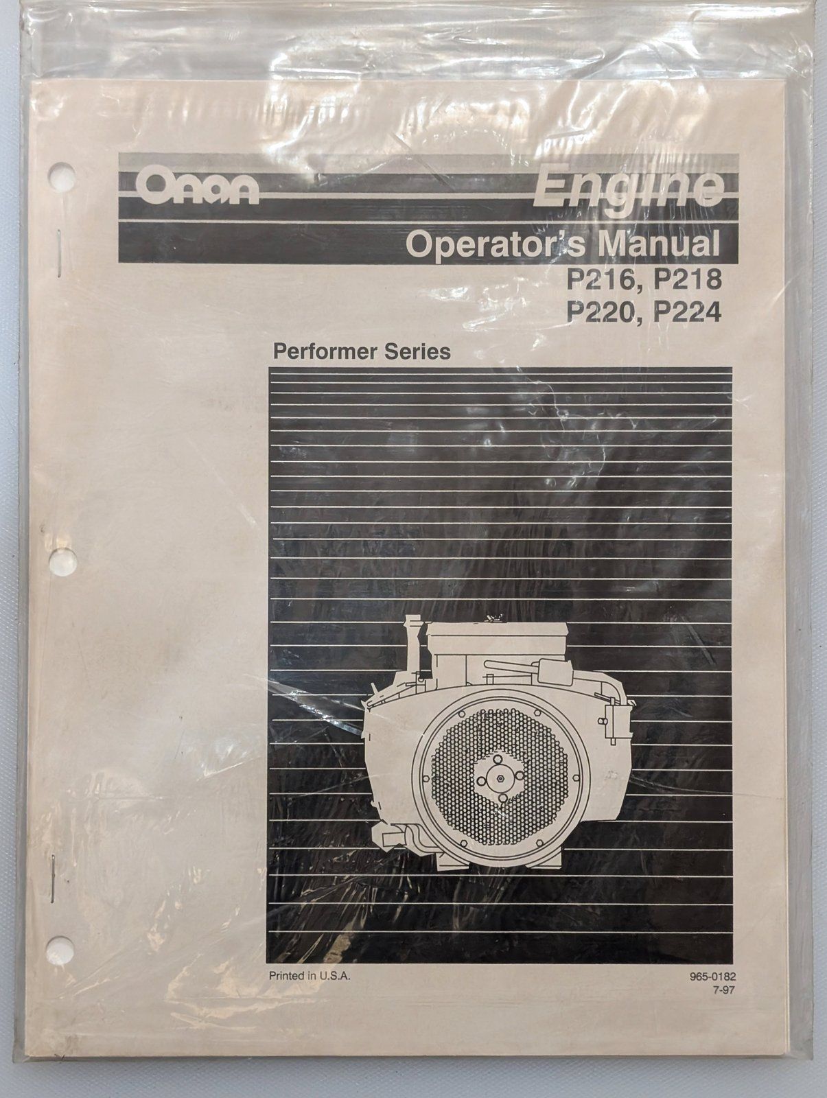 965-0182 ONAN OM PERFORMER P216 P218 P220 P224 - Ingersoll/Case Tractor Part
