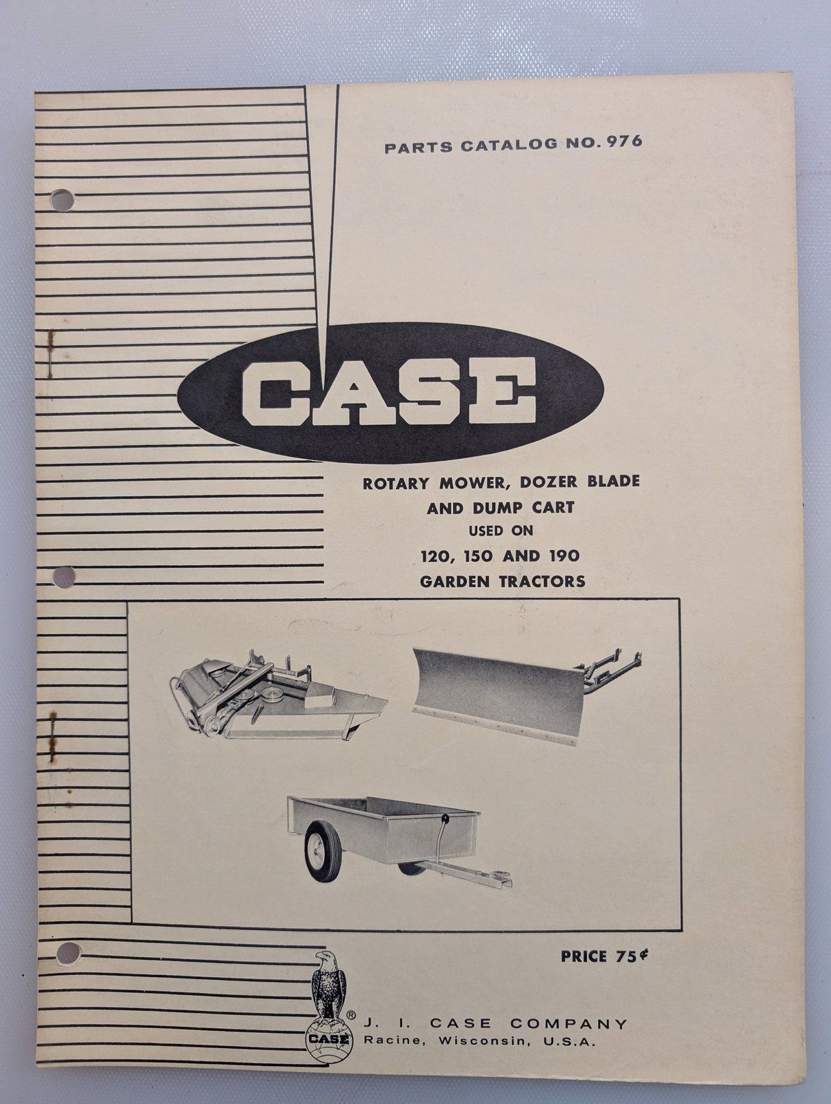 976 PC ROTARY MOWER DOZER BLADE & DUMP CART 120 150 190 TRACTORS - Ingersoll/Case Tractor Part