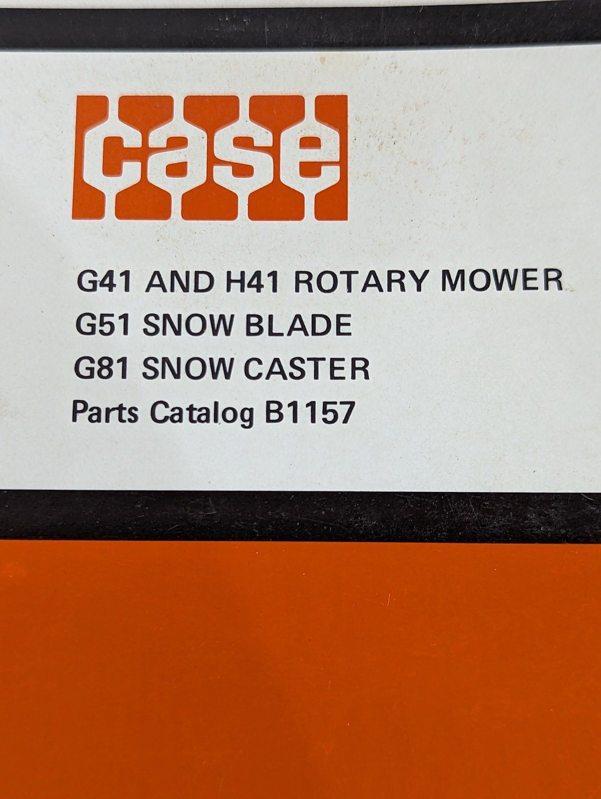 A1157 PC: G41 H41 MOWER G51 BLADE G81 SNOW CASTER - Ingersoll/Case Tractor Part