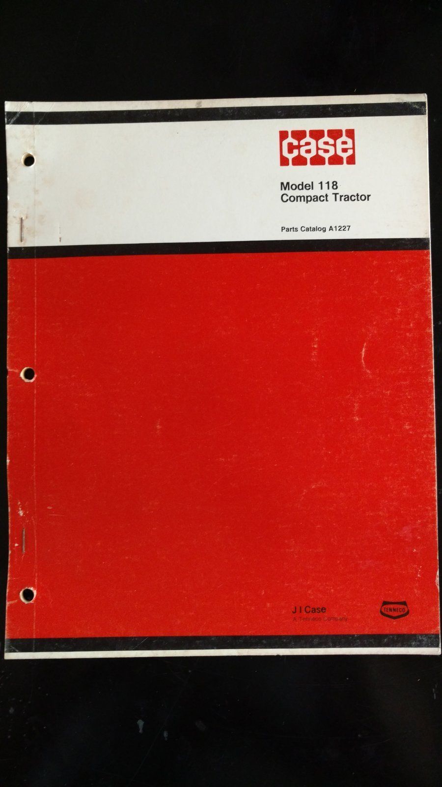 A1227 MODEL 118 COMPACT TRACTOR PARTS MANUAL - Ingersoll/Case Tractor Part