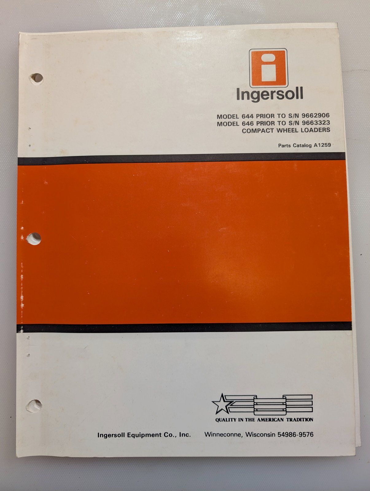 A1259 PC: 644 <9662906 - 646 <9663323 - Ingersoll/Case Tractor Part