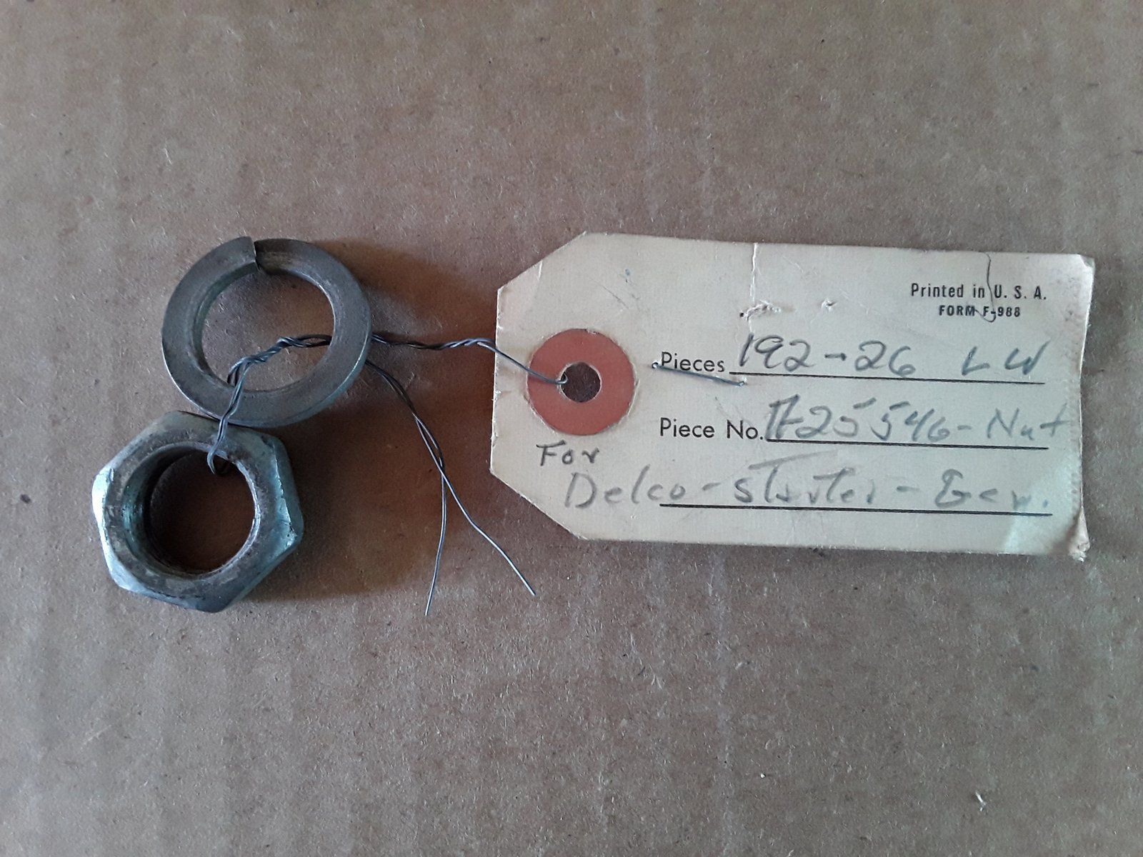 A25546 NUT - DELCO STARTER GEN - Ingersoll/Case Tractor Part