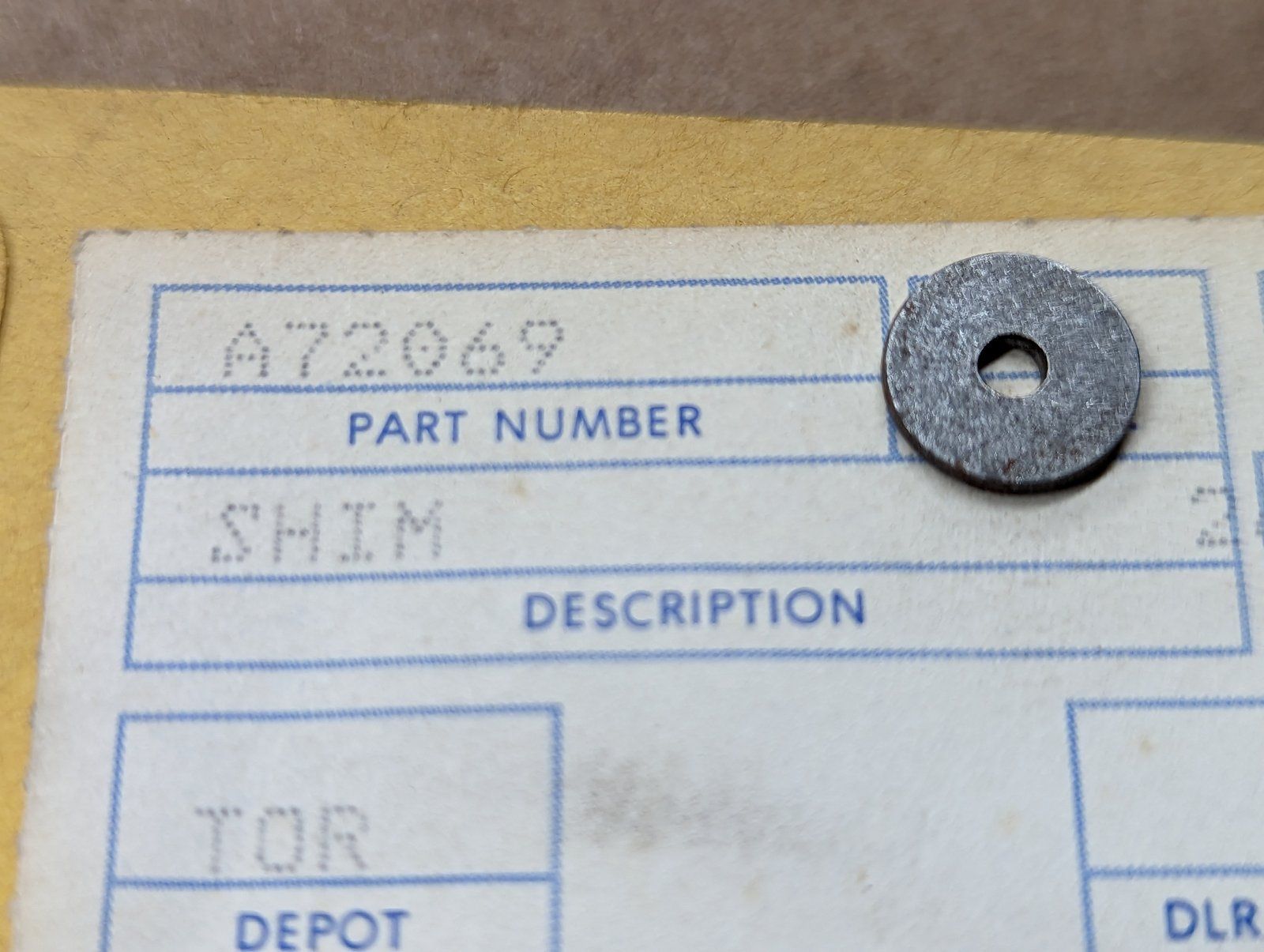 A72069 SHIM - Ingersoll/Case Tractor Part