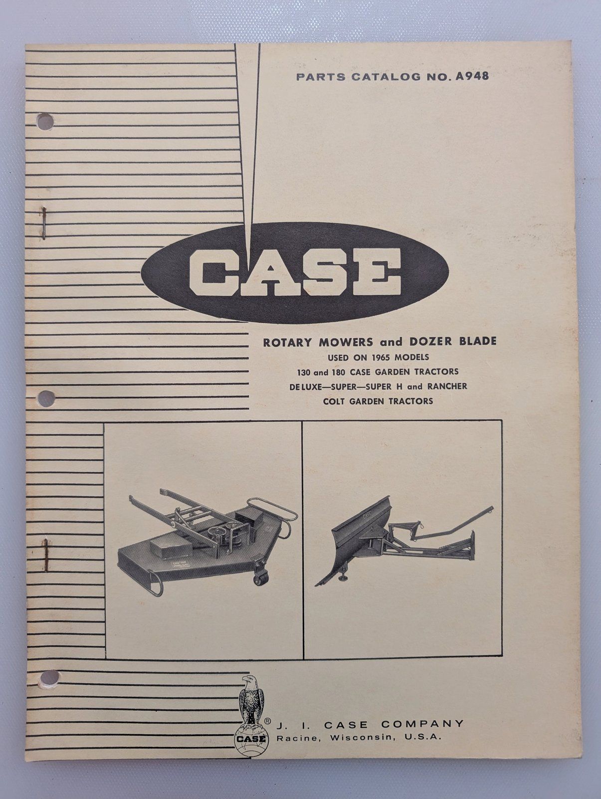 A948 ROTARY MOWERS & DOZER BLADE 1965 MODELS - Ingersoll/Case Tractor Part