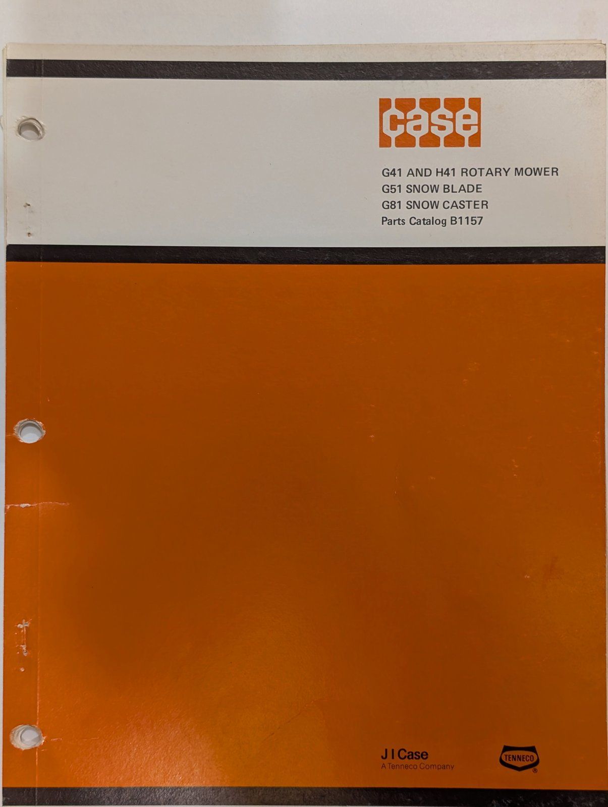 B1157 PC: G41 H41 MOWER G51 BLADE G81 SNOW CASTER - Ingersoll/Case Tractor Part