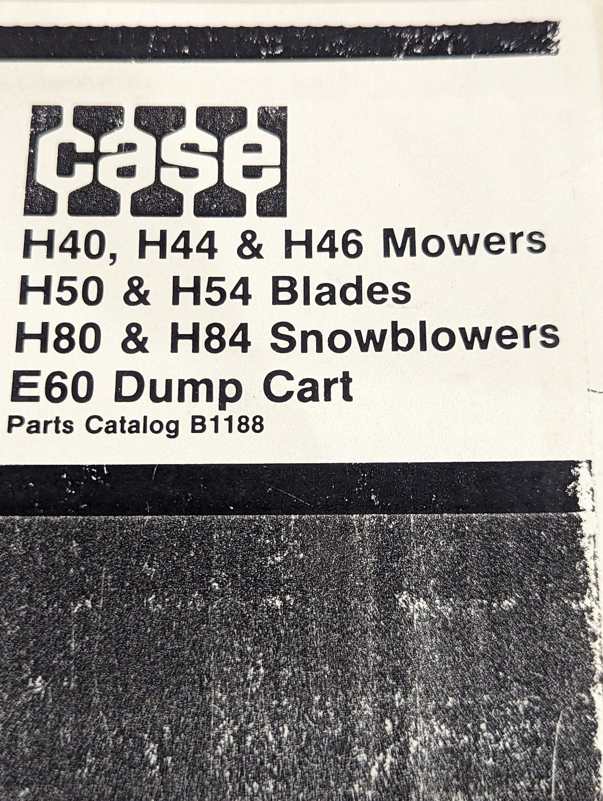 B1188 PC: H40 H44 H46 H50 H54 H80 H84 E60 - Ingersoll/Case Tractor Part