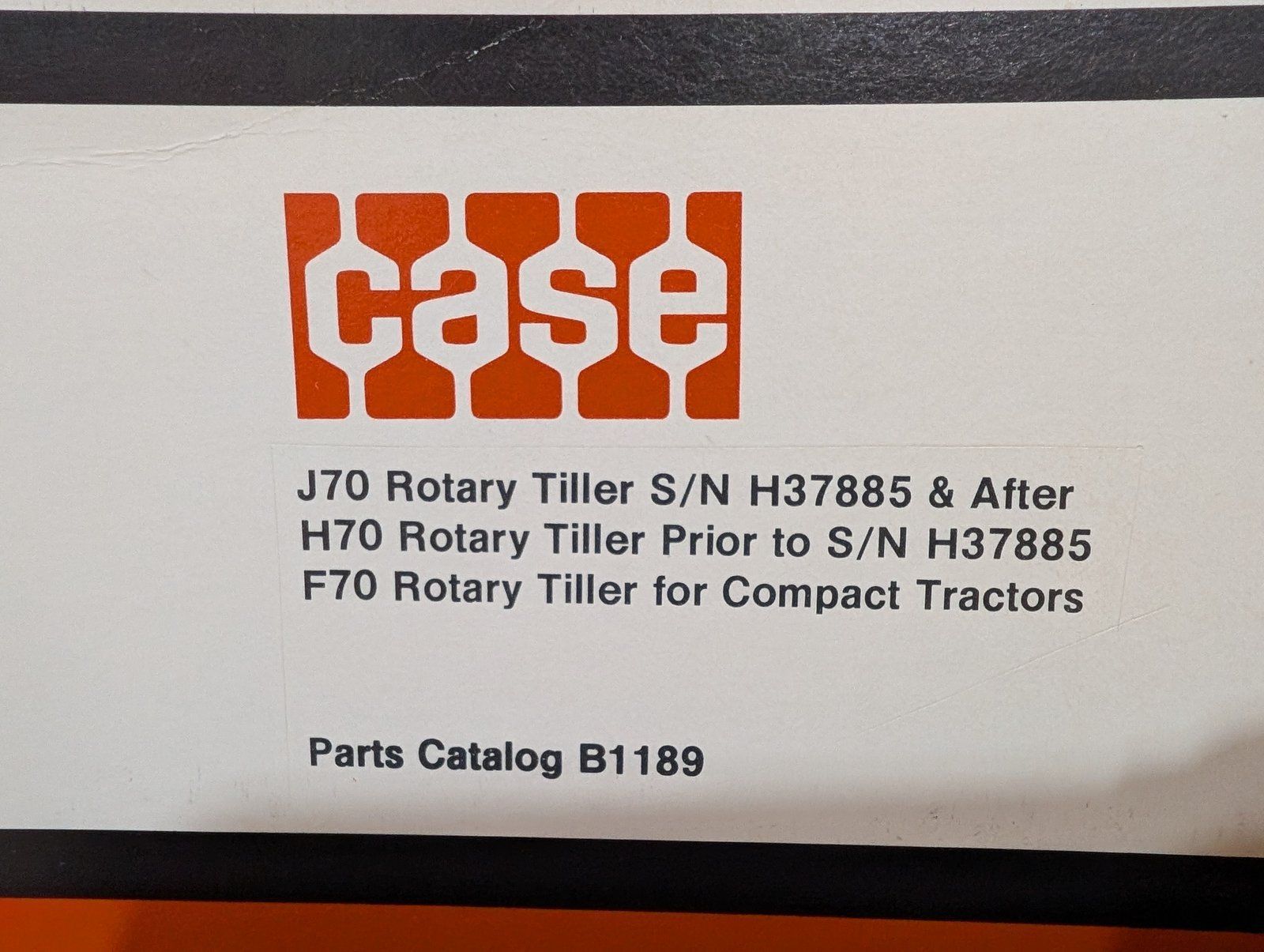 B1189 PC: F70 H70 J70 ROTARY TILLER - Ingersoll/Case Tractor Part