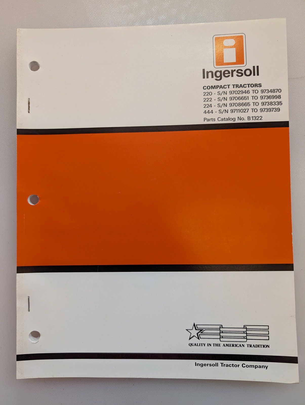 B1322 PC: 220 222 224 444 BY PIN'S - Ingersoll/Case Tractor Part