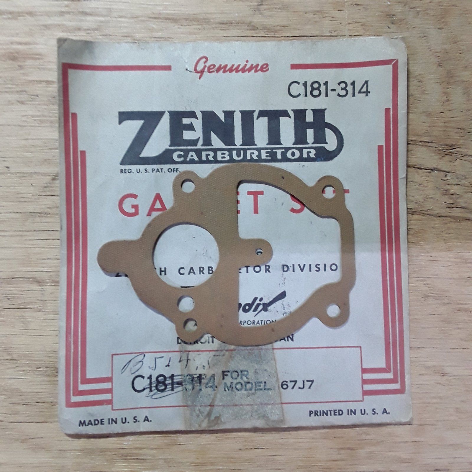 B51495 CASE CARBURETOR GASKET SET ZENITH C181-314 - Ingersoll/Case Tractor Part