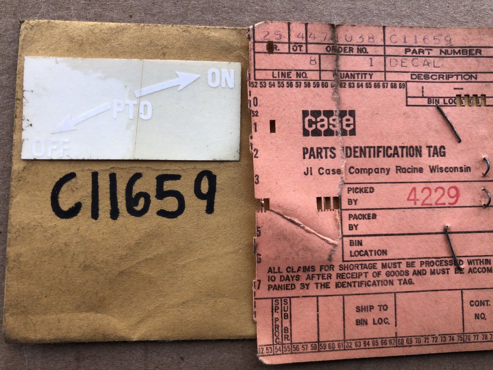 C11659 DASH PANEL - Ingersoll/Case Tractor Part