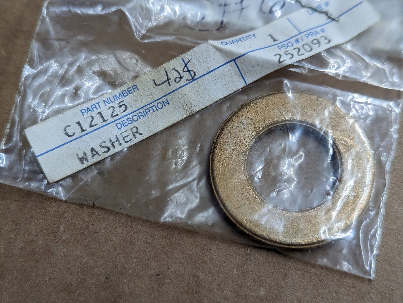 C12125 WASHER - THRUST .758x1.375x.125 - Ingersoll/Case Tractor Part