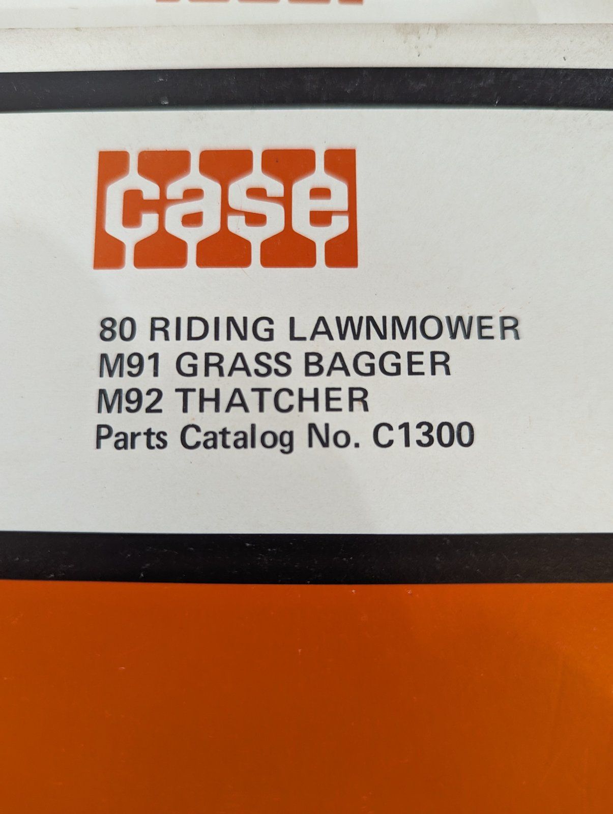 C1300 PC: 80 RIDING MOWER M91 BAGGER M92 THATCHER - Ingersoll/Case Tractor Part