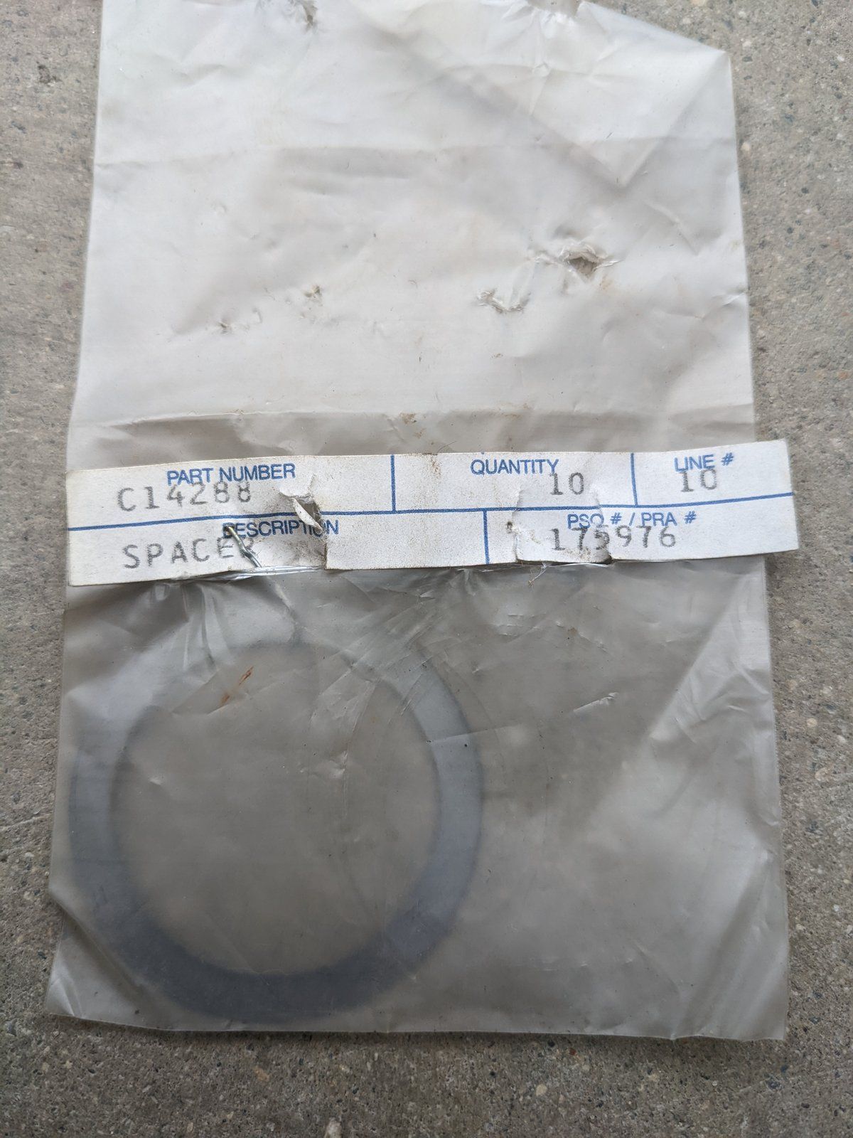 C14288 WASHER-SHIM 1.381x1.75x.010 THK - Ingersoll/Case Tractor Part