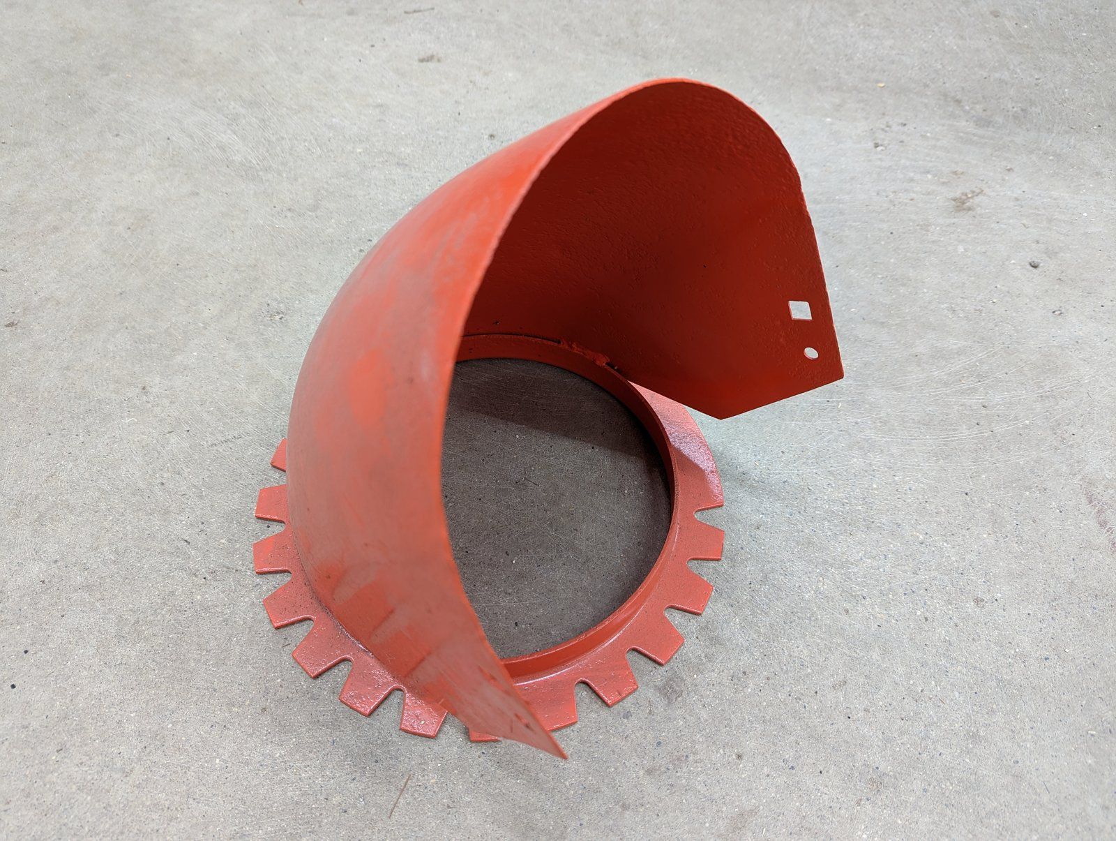 C15248 USED SHROUD DISCHARGE SNOWBLOWER BLASTED/PAINTED - Ingersoll/Case Tractor Part