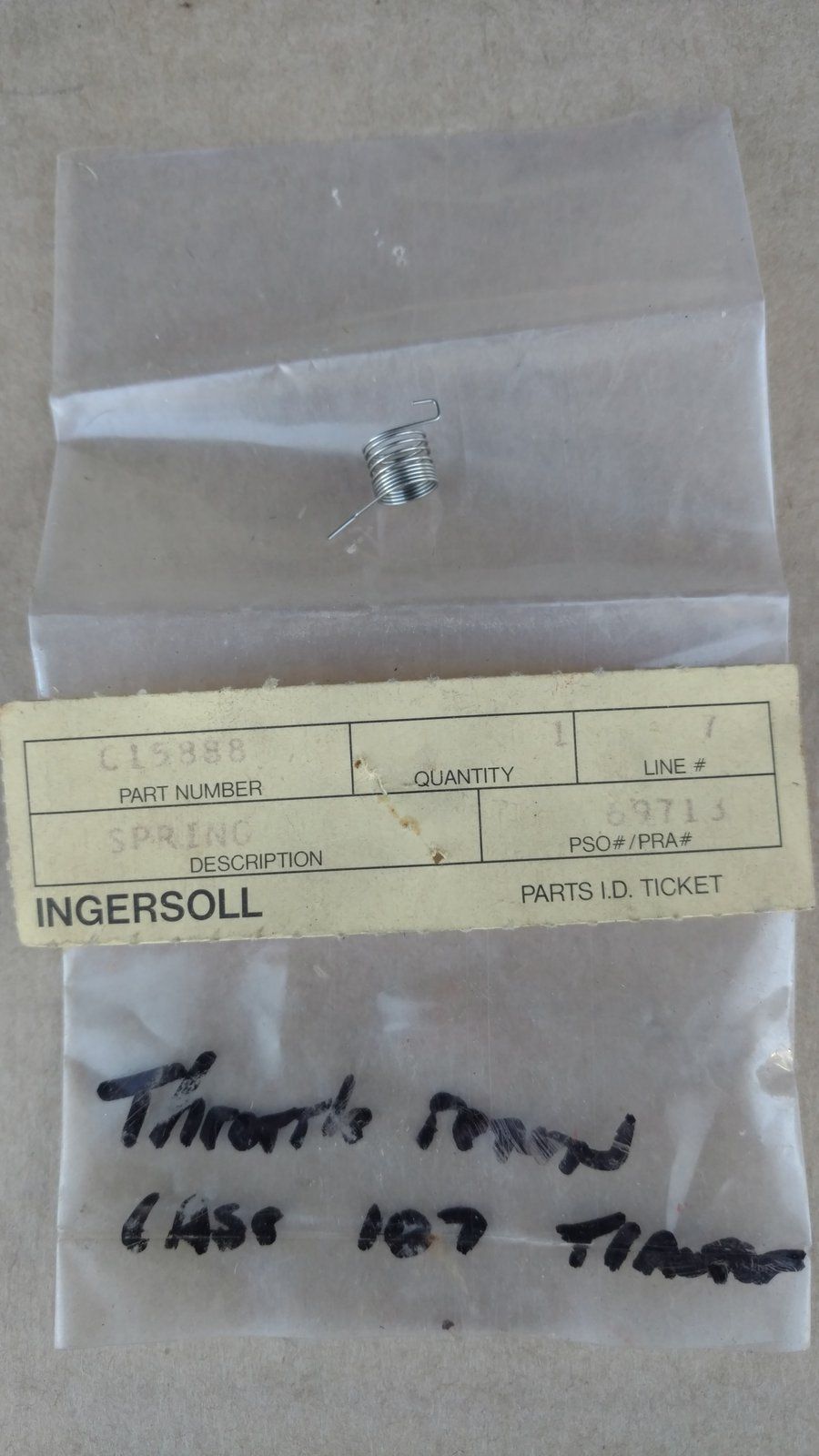 C15888 SPRING - THROTTLE RETURN TECUMSEH 630731 - Ingersoll/Case Tractor Part