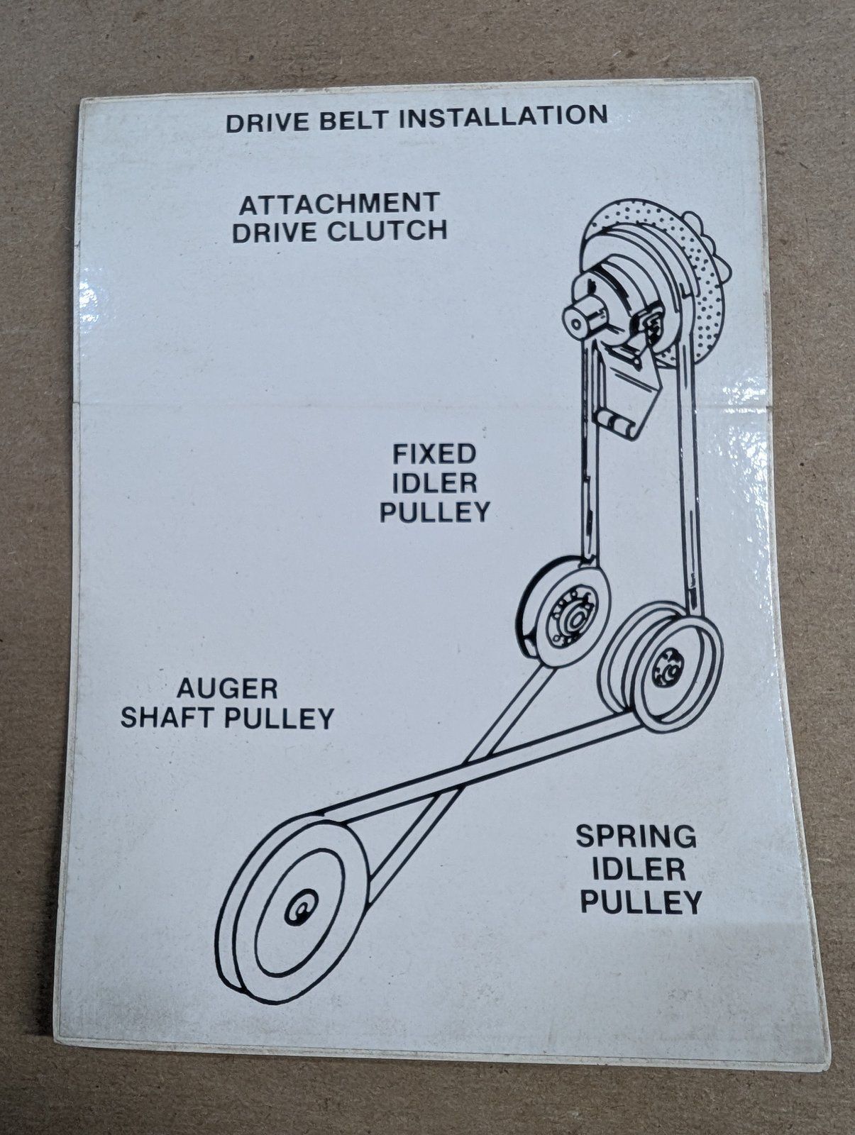 C17462 DECAL-DRIVE BELT (H-P80/84) SNOWBLOWER - Ingersoll/Case Tractor Part