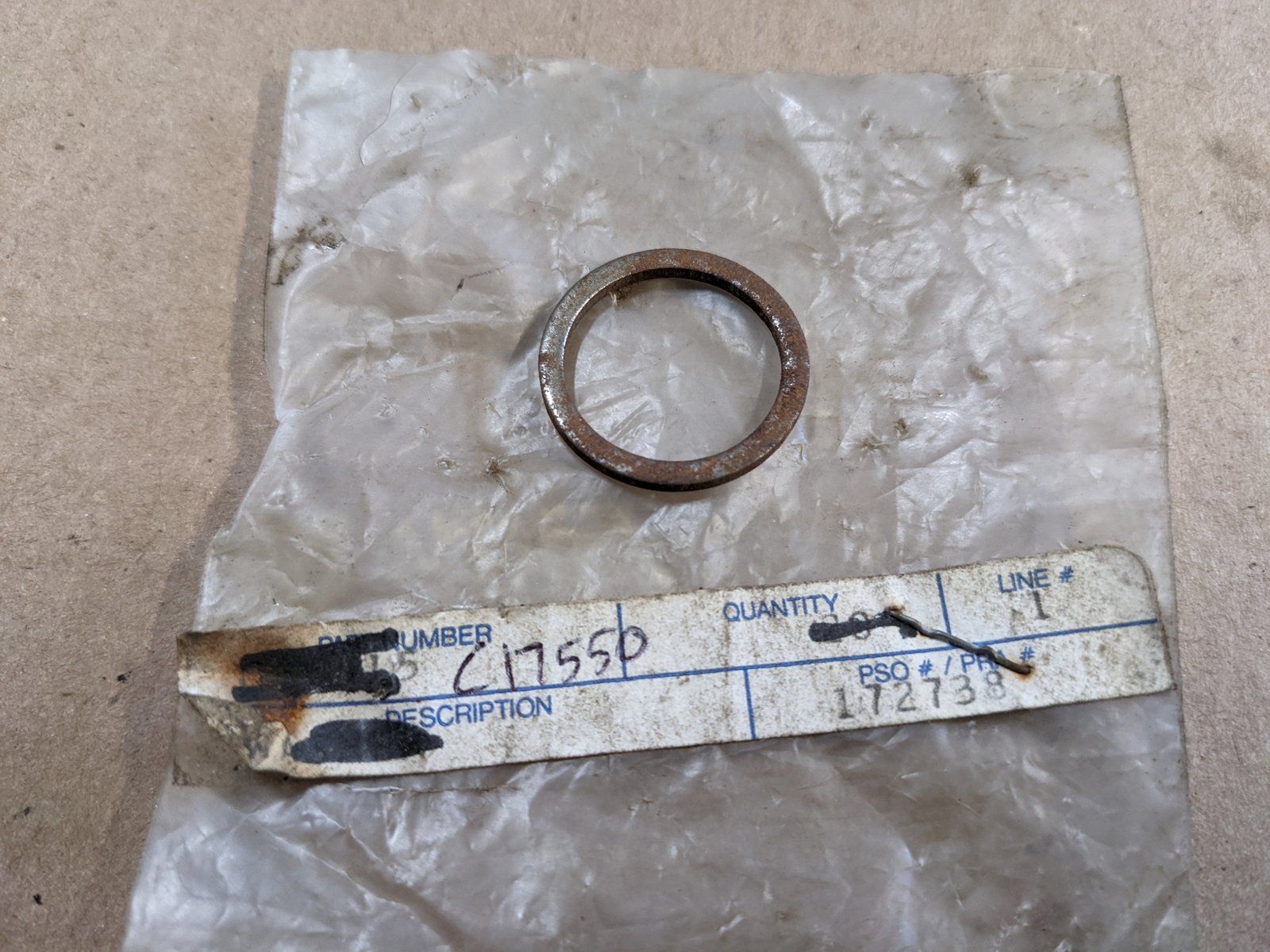 C17550 WASHER .78x.97x.075 PLAIN (S) - Ingersoll/Case Tractor Part