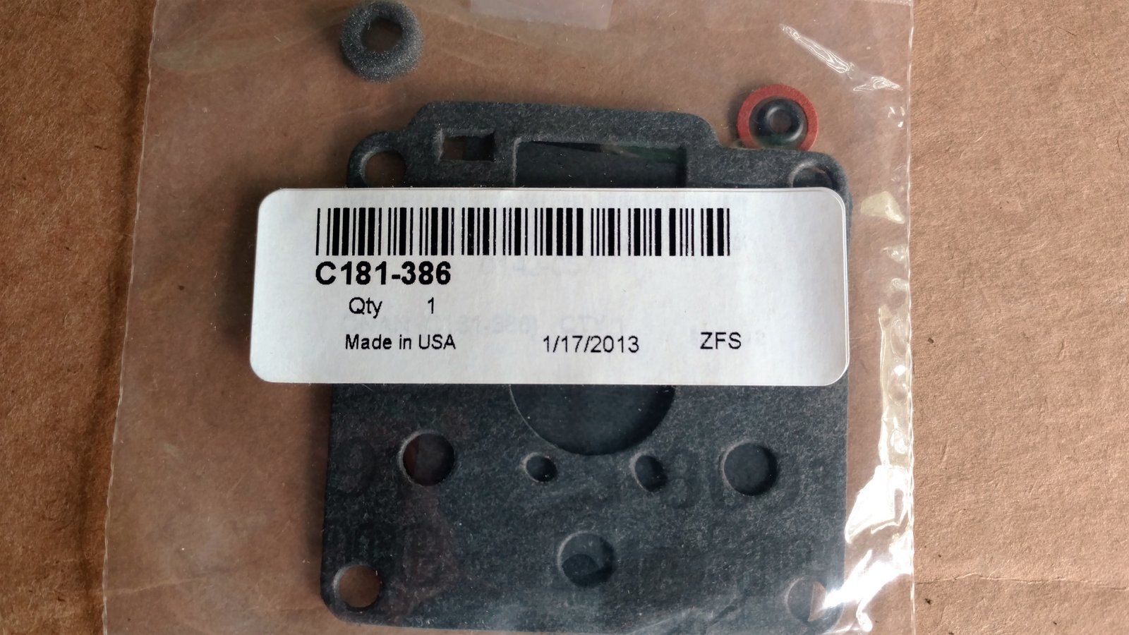 C181-386 CARB REPAIR KIT - ONAN 142-0571 142-0556 7-02060 - Ingersoll/Case Tractor Part