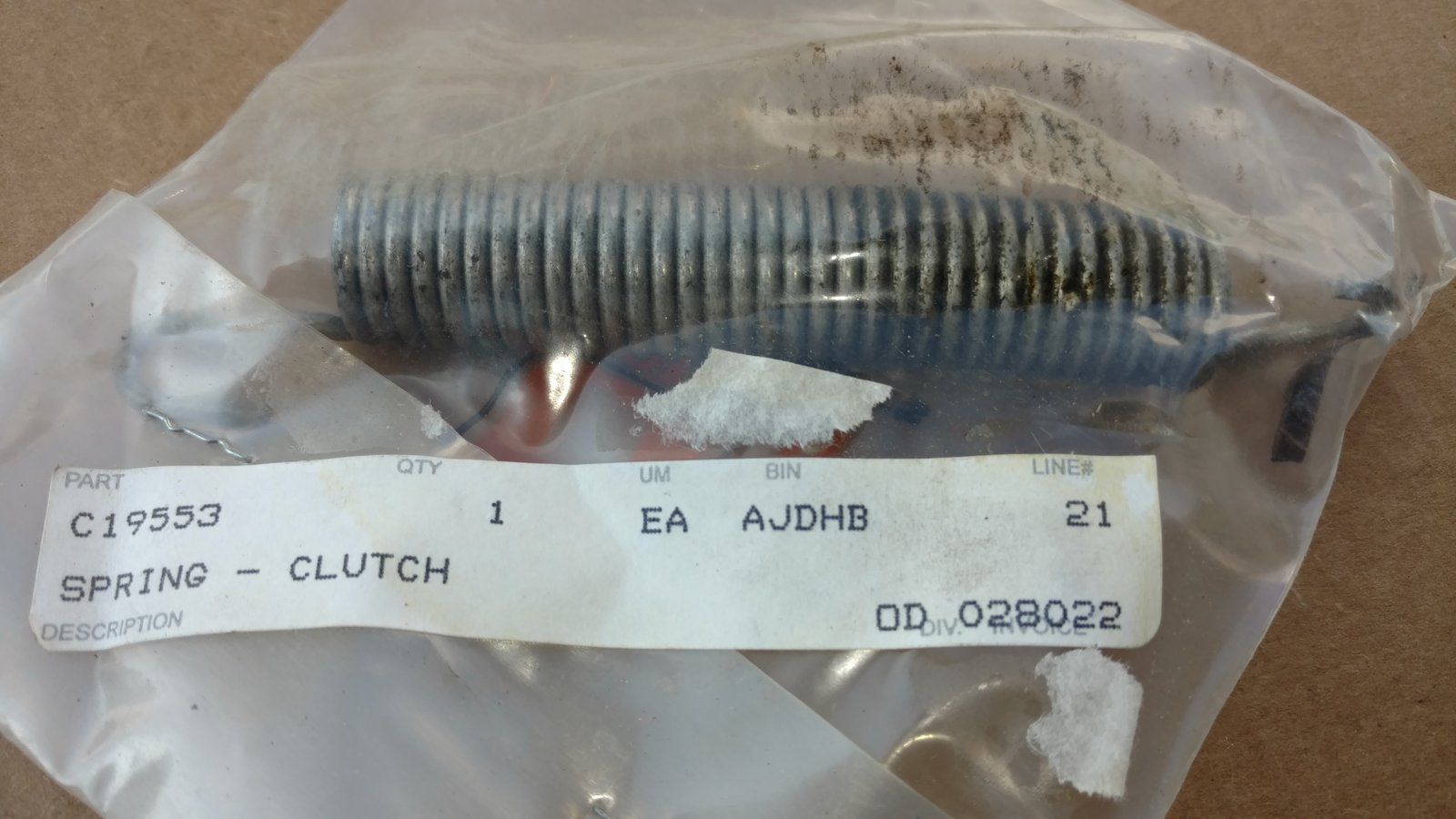 C19553 SPRING - Ingersoll/Case Tractor Part