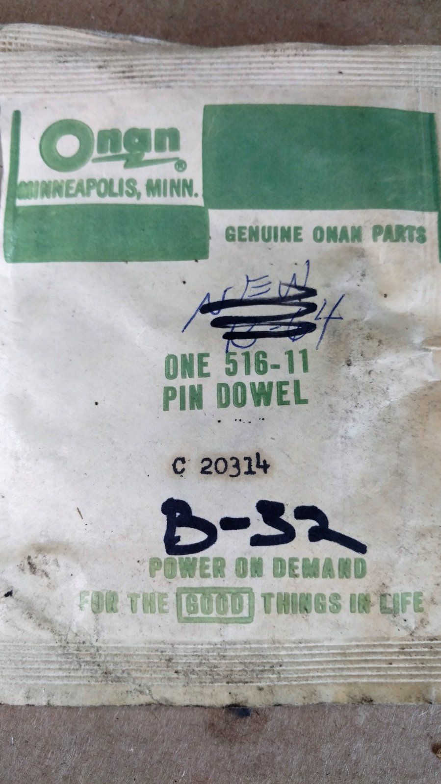 C20314 PIN - GEAR COVER 5/16 X 1-1/8