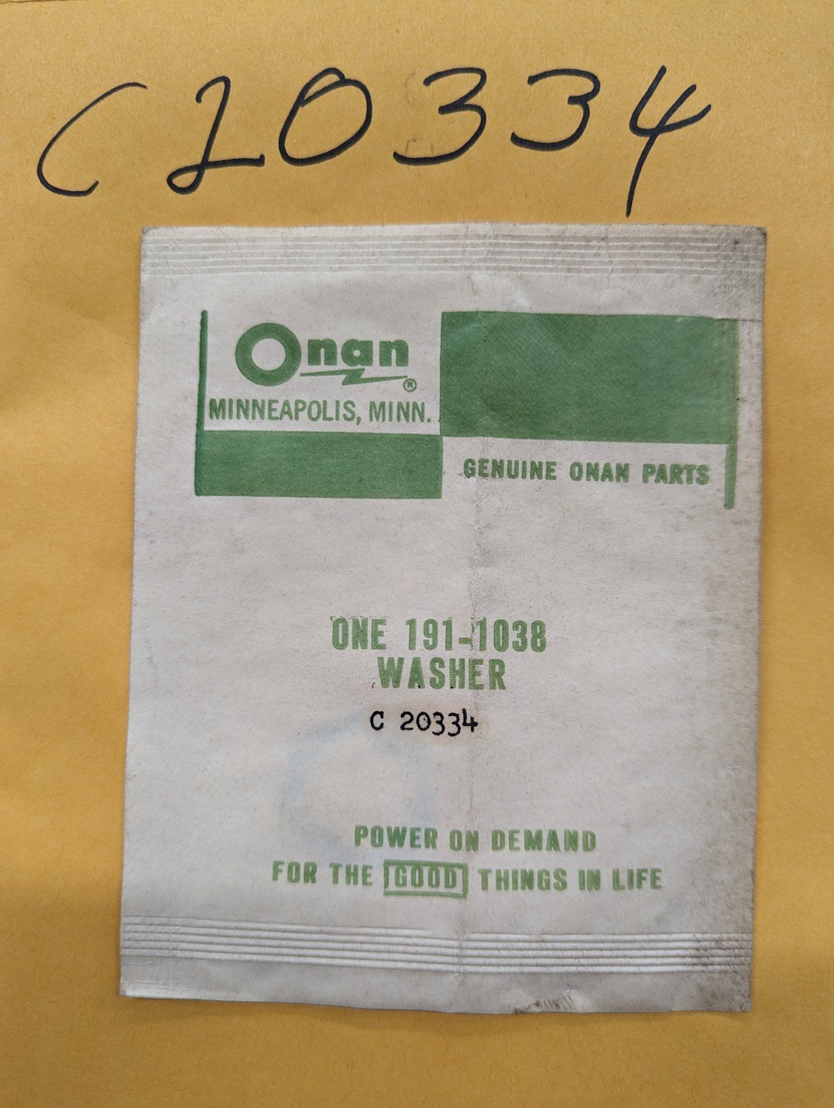 C20334 ONAN 191-1038` WASHER - ARMATURE THRUST - Ingersoll/Case Tractor Part