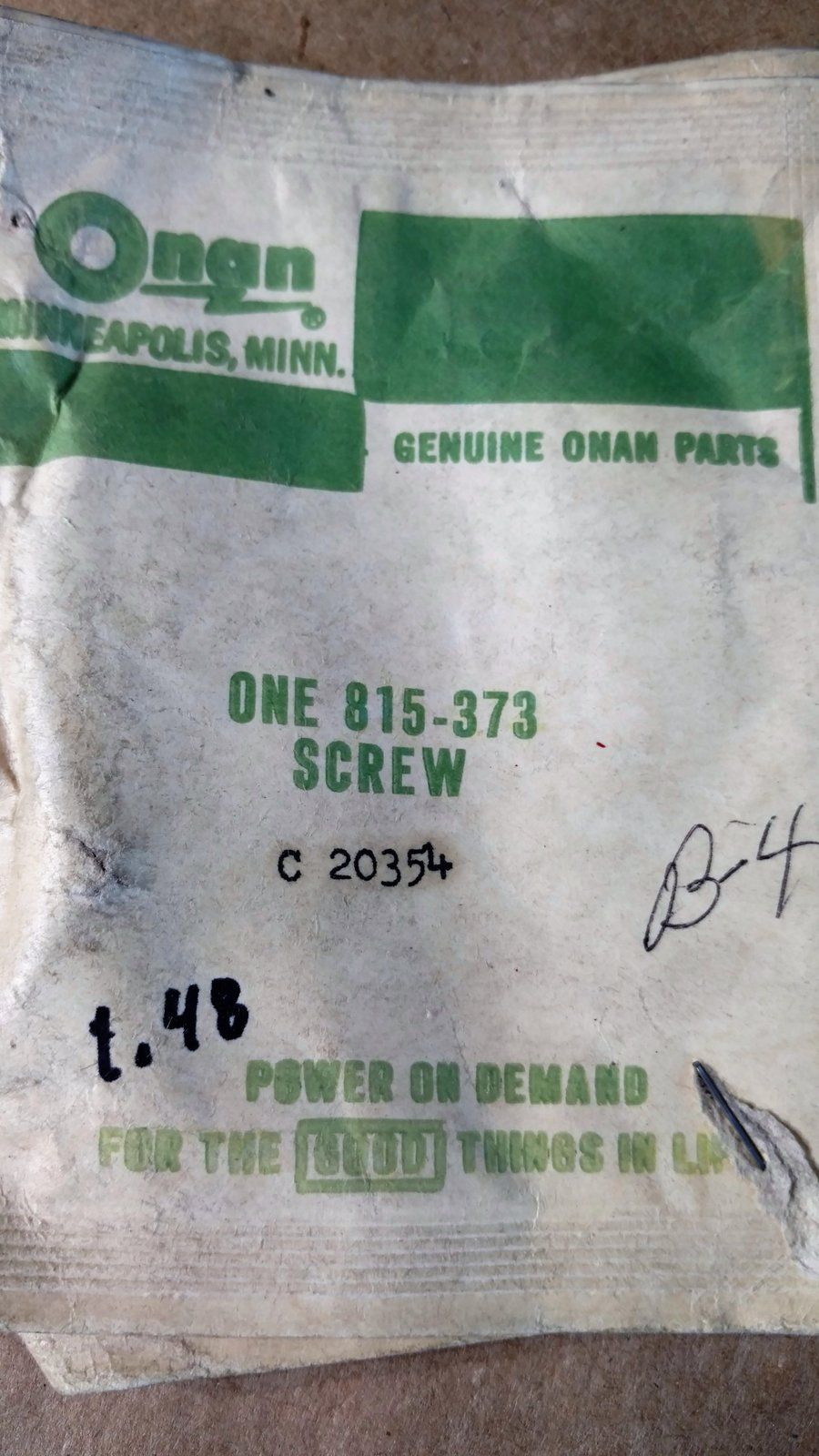 C20354 SCREW - ONAN 815-373 - Ingersoll/Case Tractor Part