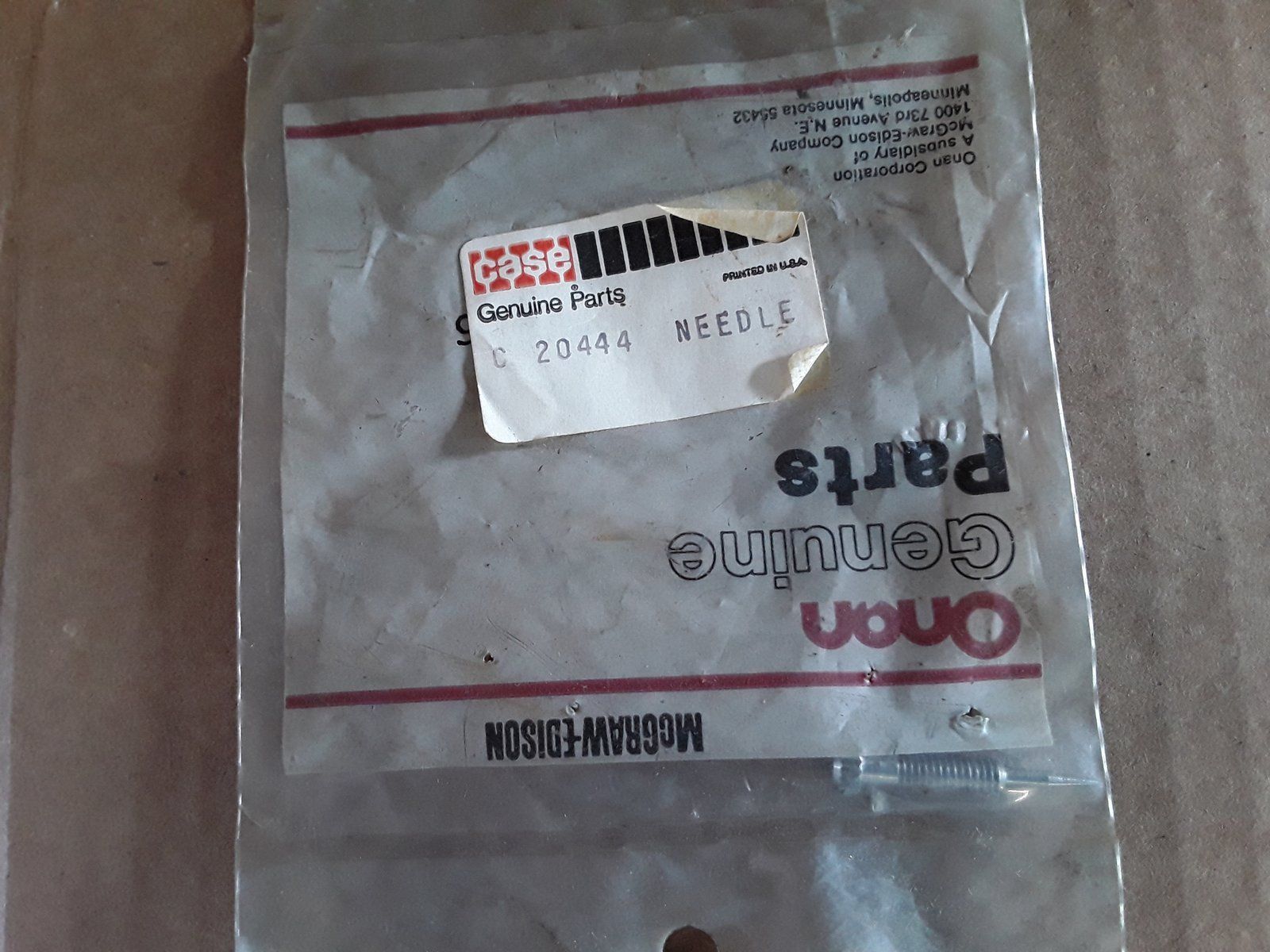 C20444 ONAN 142-0016 NEEDLE - IDLE - Ingersoll/Case Tractor Part