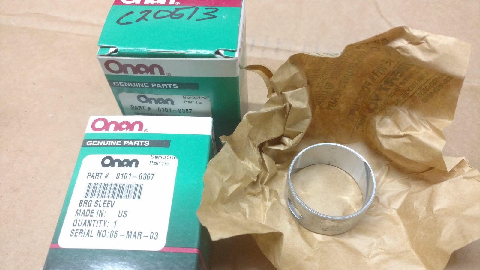 C20513 REAR CAM BEARING SLEEVE ONAN 101-0367 - Ingersoll/Case Tractor Part