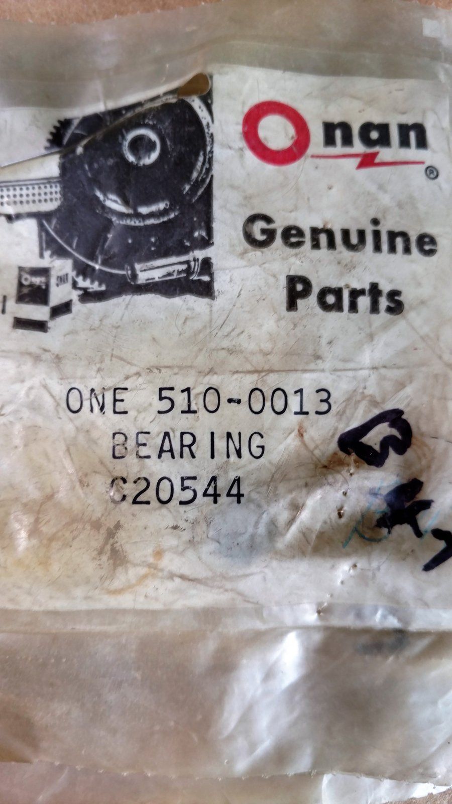 C20544 BEARING - GOVERNOR SHAFT - UPPER ONAN 510-0013 - Ingersoll/Case Tractor Part