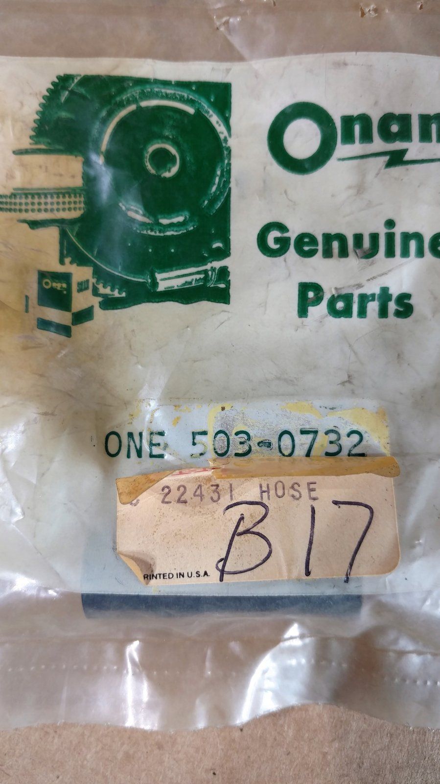 C22431 HOSE - CARBURETOR - ONAN 503-1274 - Ingersoll/Case Tractor Part