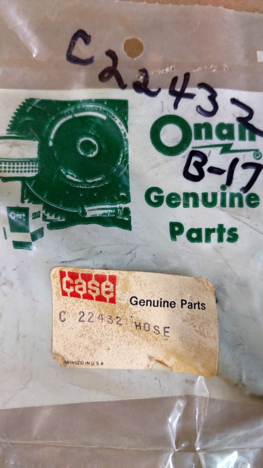 C22432 HOSE - VENT - VACUUM ONAN 503-0733 - Ingersoll/Case Tractor Part
