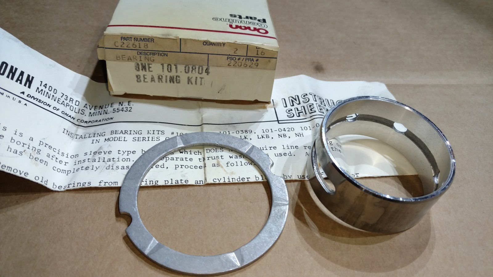 C22618 BEARING-C/S REAR STD ONAN 101-0804 - Ingersoll/Case Tractor Part
