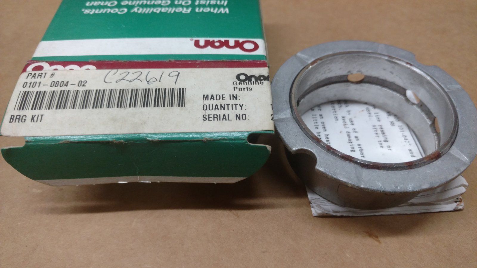 C22619 ONAN 101-0804-02` BEARING - Ingersoll/Case Tractor Part