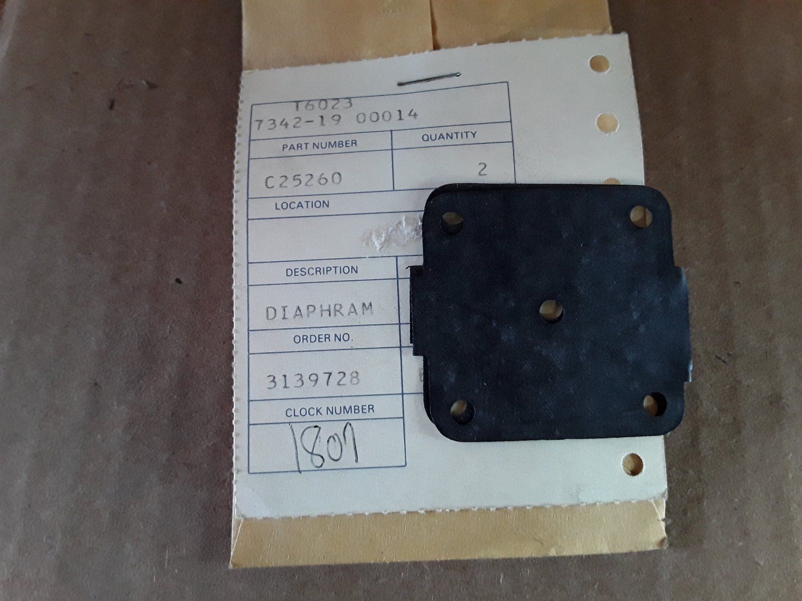 C25260 ONAN 149-369 DIAPHRAM - Ingersoll/Case Tractor Part