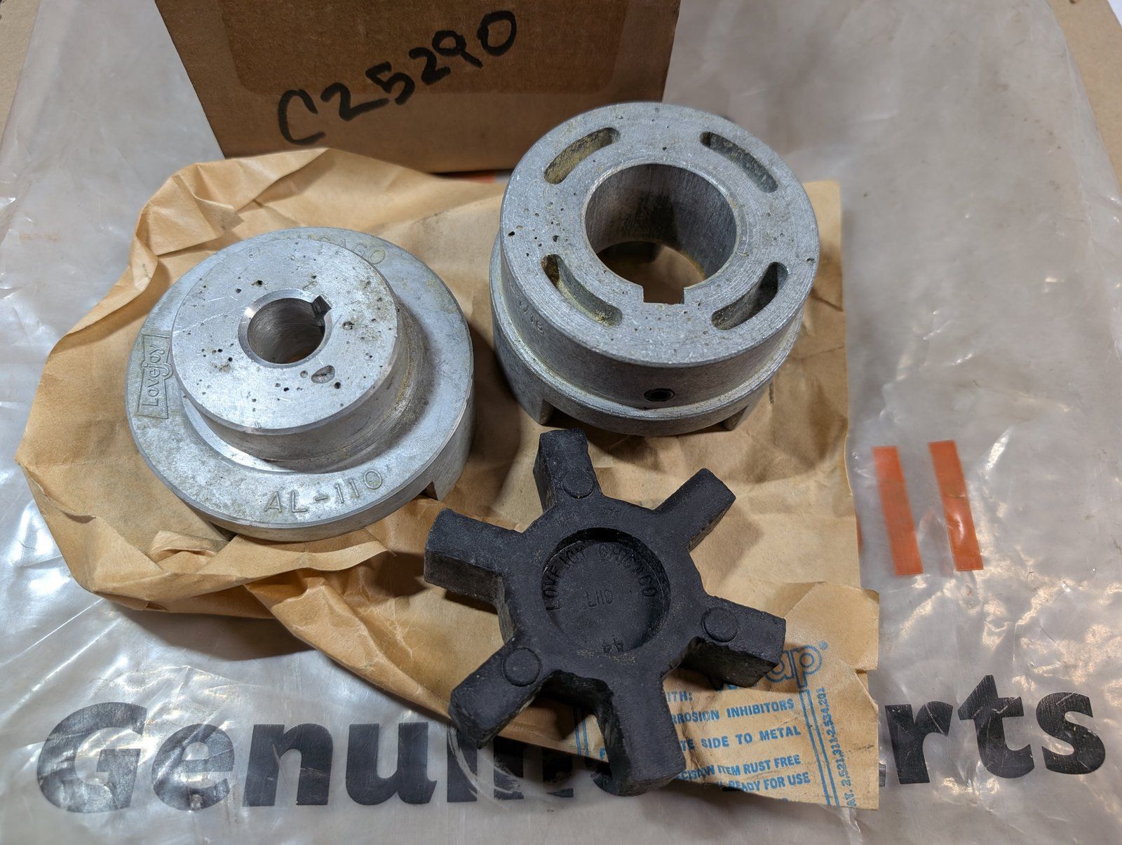 C25290 COUPLING ASSY FLEX .689 X 1.438 AL-110 C25210 C18257 C25291 - Ingersoll/Case Tractor Part