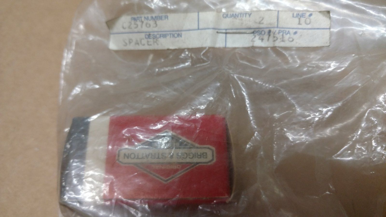 C25763 SPACER B&S 231039 - Ingersoll/Case Tractor Part