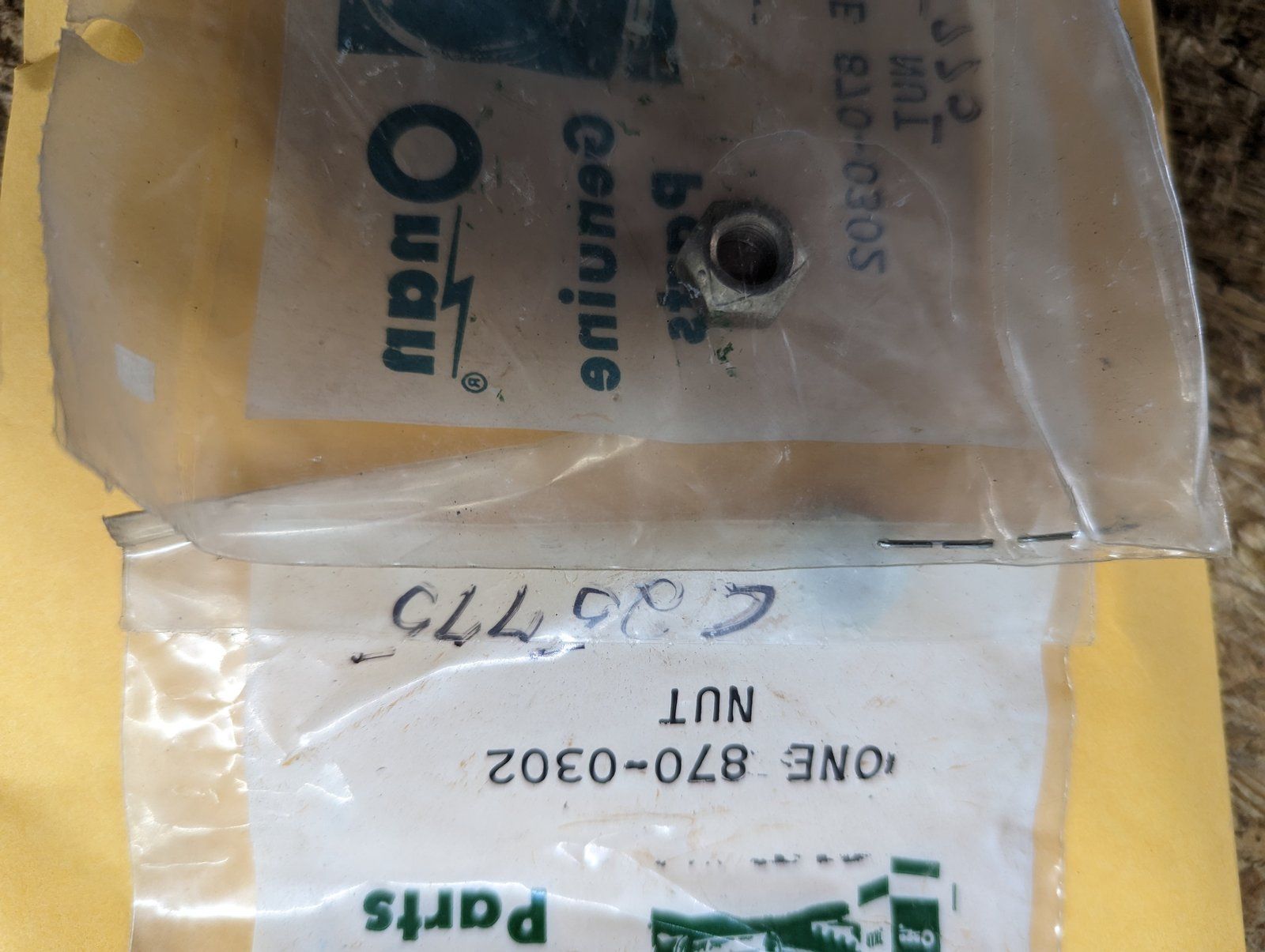 C25775 ONAN 870-0302 CONNECTING ROD CROWN LOCK NUT - Ingersoll/Case Tractor Part