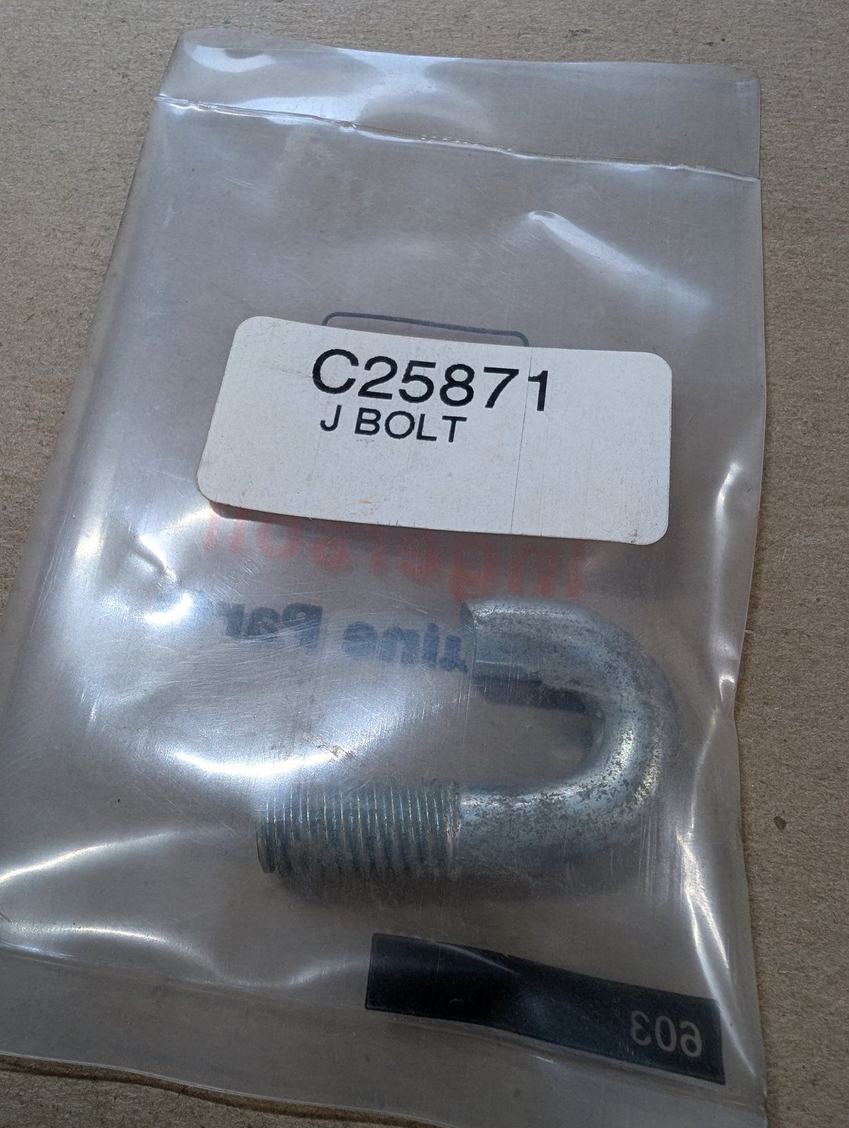 C25871 J BOLT - Ingersoll/Case Tractor Part