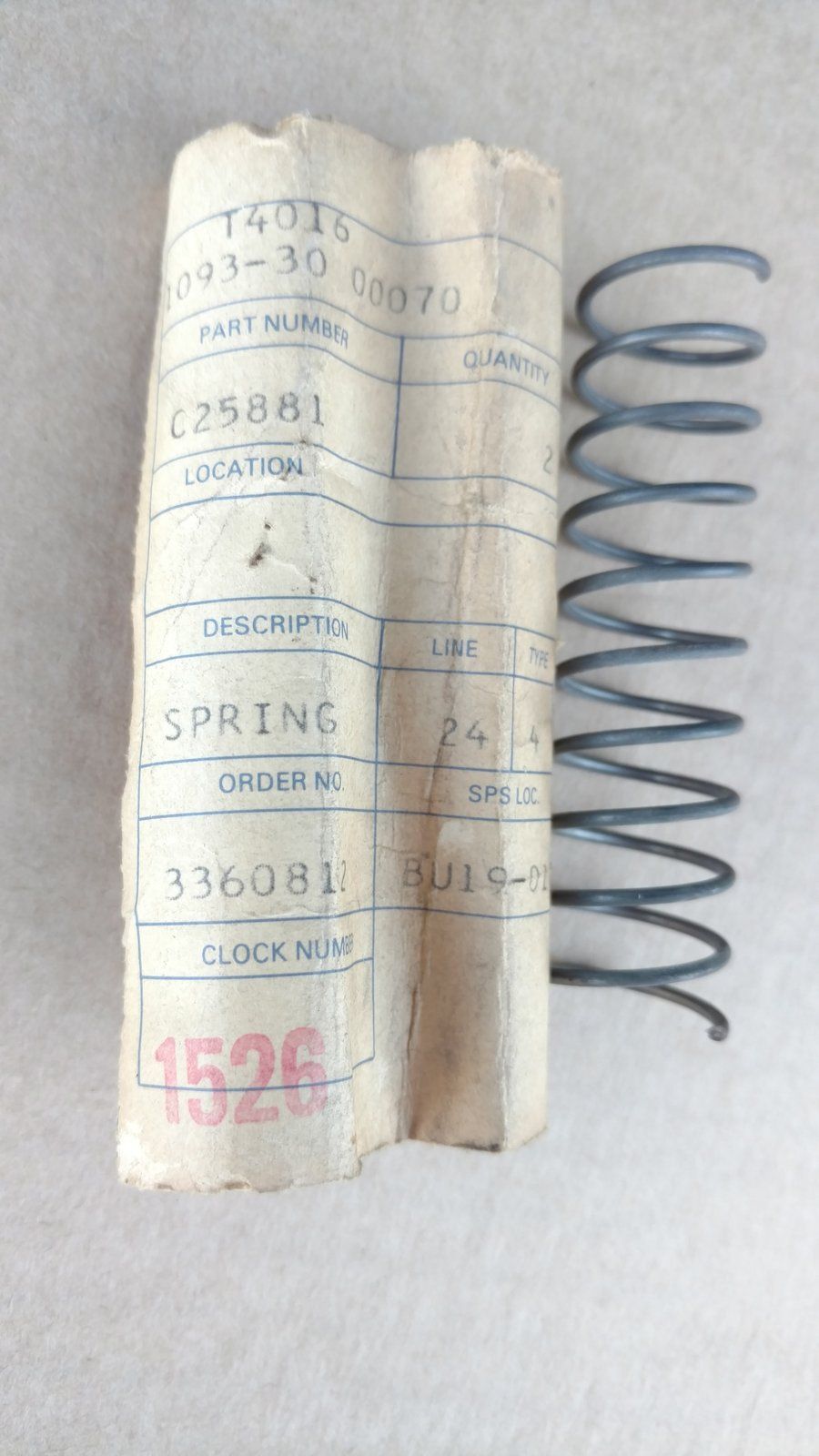 C25881 SPRING - COIL HOSE - Ingersoll/Case Tractor Part