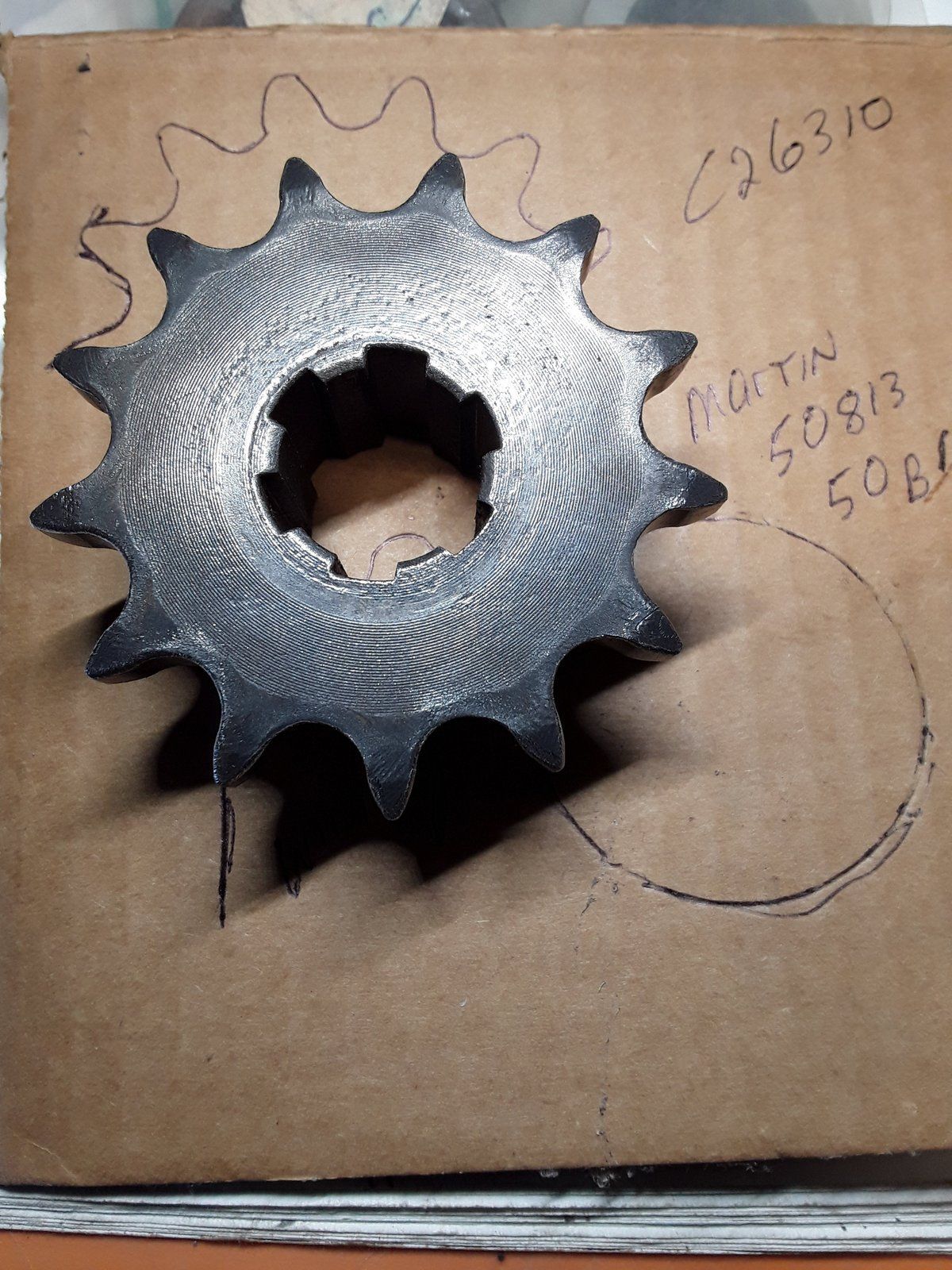 C26310 SPROCKET - 13T #50 SPLINED BORE - Ingersoll/Case Tractor Part