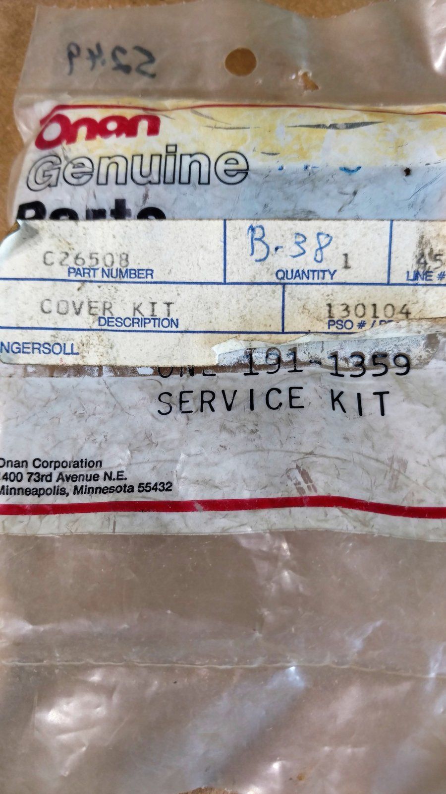C26508 SERVICE KIT - STARTER MOTOR ONAN 191-1359 - Ingersoll/Case Tractor Part