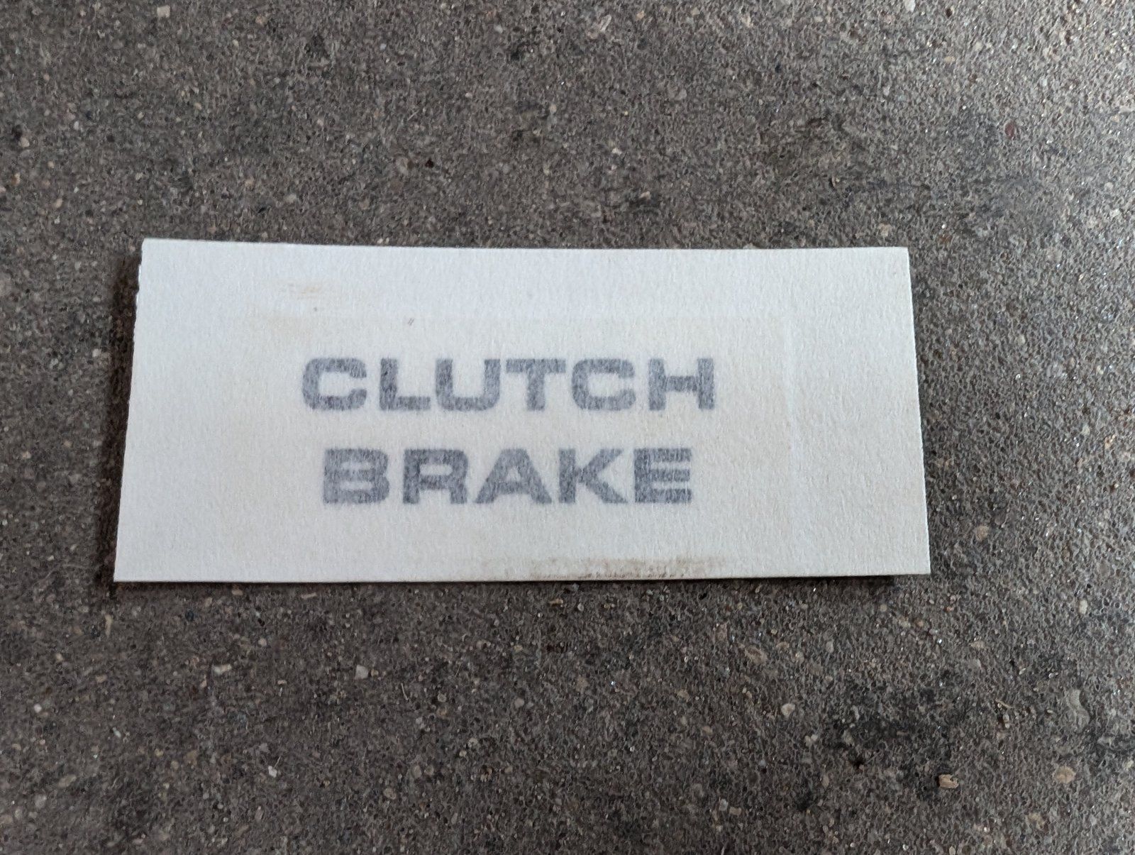 C27481 CLUTCH BRAKE DECAL - Ingersoll/Case Tractor Part