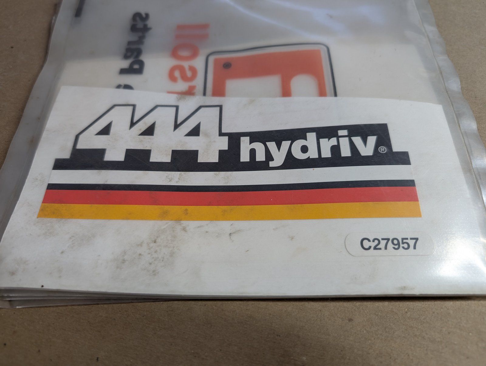 C27957 DECAL 444 HYDRIVE WHITE - Ingersoll/Case Tractor Part