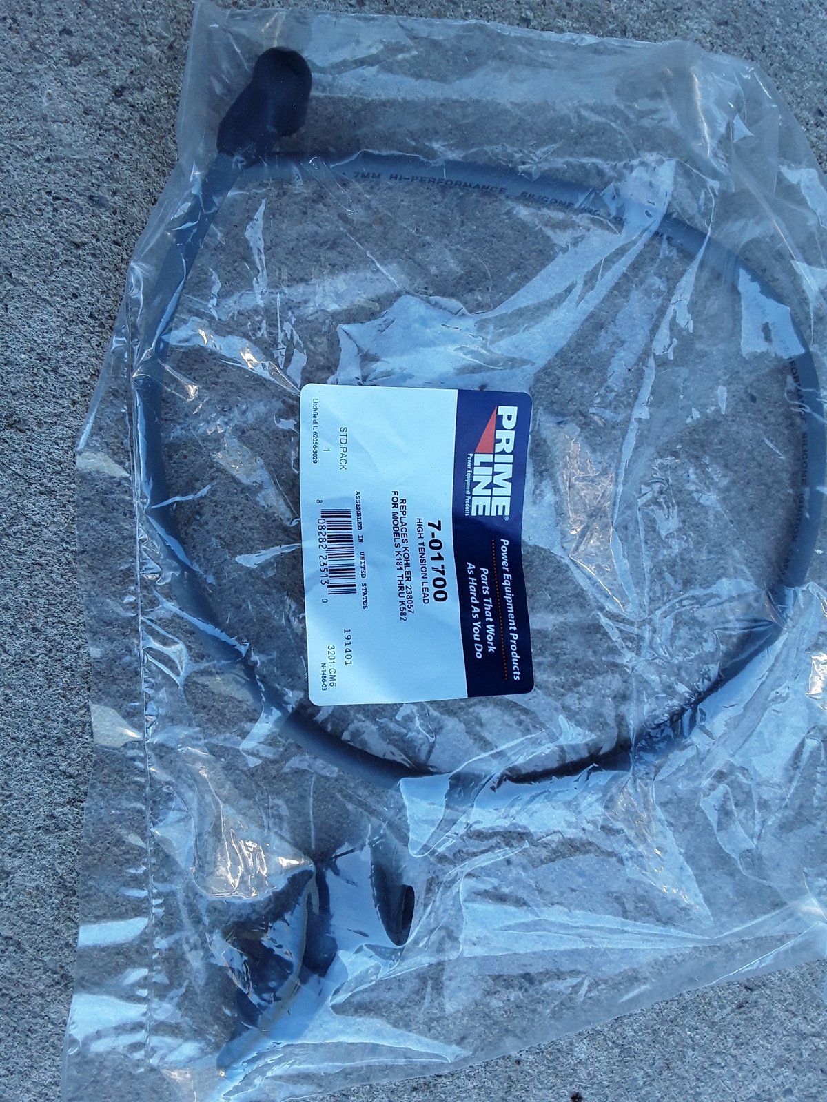 C28693 CABLE - KOHLER SPARK PLUG 7-01700 AFTERMARKET - Ingersoll/Case Tractor Part
