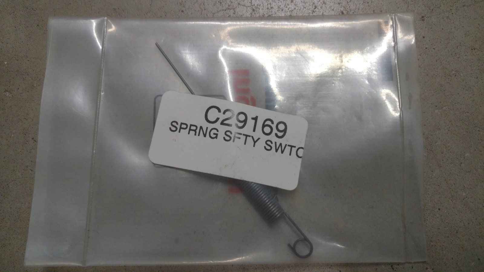C29169 SPRING - SAFETY SWITCH - Ingersoll/Case Tractor Part